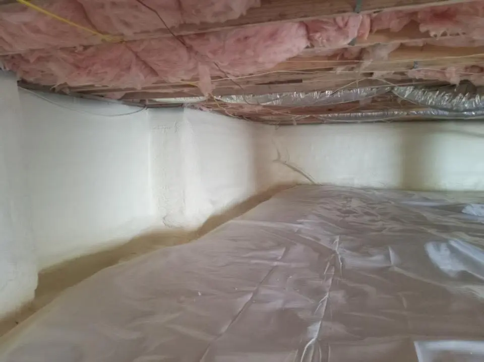 Crawl space encapsulation with closed-cell spray foam for Attic Insulation in Grand Terrace